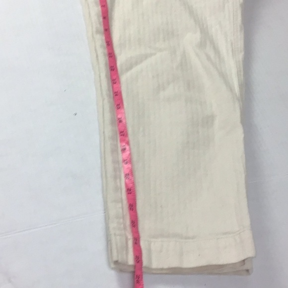 Madewell Women’s Medium Cropped Camp Pants Beige Herringbone Texture Ankle Pants - Picture 12 of 16